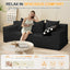 A05,Erament Convertible Corduroy Boneless Sofa Bed, Foldable Floor Futon Loveseat with 2 Pillows