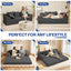 A011,2-in-1 Convertible Corduroy Boneless Sofa Bed, Compression Folding Floor Couch with 3 Pillows