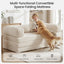 A-004,Erament Queen Tri-Fold Futon Sofa Bed, Removable Armrests & Washable Cover, High Density Foam
