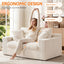 A08,2-in-1 Boneless Loveseat Sofa Bed, Fold Out Floor Couch with Pillows, Beige