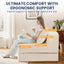 H03,Fold Out Convertible Loveseat Sofa Bed, Portable Floor Lounge with Pillow