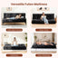 A-012,Full Size 10" Foldable Futon Mattress, Corduroy Shredded Foam Mattress with Straps, Frame Not Included