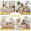 A12,56" 2-Seater Boneless Loveseat, Compressed Foam Couch with Removable Cushions and Pillows