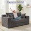 A05,3-in-1 Furry Boneless Sofa Bed, Convertible Loveseat Sleeper with Detachable Cushion & 4 Pillows, No Assembly