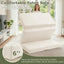J02,5-in-1 Corduroy Convertible Sofa Bed, Full Size Boneless Loveseat with Washable Cover, Grey