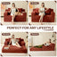 A011,2-in-1 Convertible Corduroy Boneless Sofa Bed, Compression Folding Floor Couch with 3 Pillows