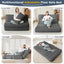 A-003,Convertible Folding Sofa Bed with Fixed Frame, 5-Position Adjustable Backrest, Thick Cushion & 2 Pillows