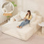 A-014,5 in 1 Corduroy Convertible Futon Sofa Bed with Ottoman, Foldable Chaise Lounge, No Assembly
