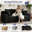 A05,3-in-1 Furry Boneless Sofa Bed, Convertible Loveseat Sleeper with Detachable Cushion & 4 Pillows, No Assembly