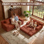 A011,2-in-1 Convertible Corduroy Boneless Sofa Bed, Compression Folding Floor Couch with 3 Pillows
