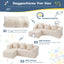 A16,Convertible Modular Kids Play Couch, Soft Corduroy Toddler Sofa Bed with 3 Pillows