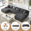 A-002,Oversized U-Shaped Corduroy Cloud Sectional Sofa, Deep Seat Boneless Modular Couch, No Assembly