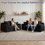 A05,3-in-1 Furry Boneless Sofa Bed, Convertible Loveseat Sleeper with Detachable Cushion & 4 Pillows, No Assembly