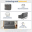 A-003,Convertible Folding Sofa Bed with Fixed Frame, 5-Position Adjustable Backrest, Thick Cushion & 2 Pillows
