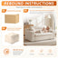 A08,2-in-1 Boneless Loveseat Sofa Bed, Fold Out Floor Couch with Pillows, Beige