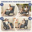 H02,Oversized Corduroy Rocking Chair, Adjustable Backrest & Footrest, Indoor Outdoor Lounge Chair