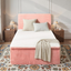 A-024,All‑in‑One Boneless Bed | No Assembly, Upholstered Frame with Headboard, 16.7" Medium‑Firm Memory Foam Mattress, Beige